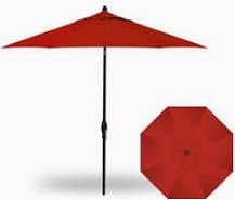 TG 9' Auto Tilt Market Umbrella Octagon Black/Red