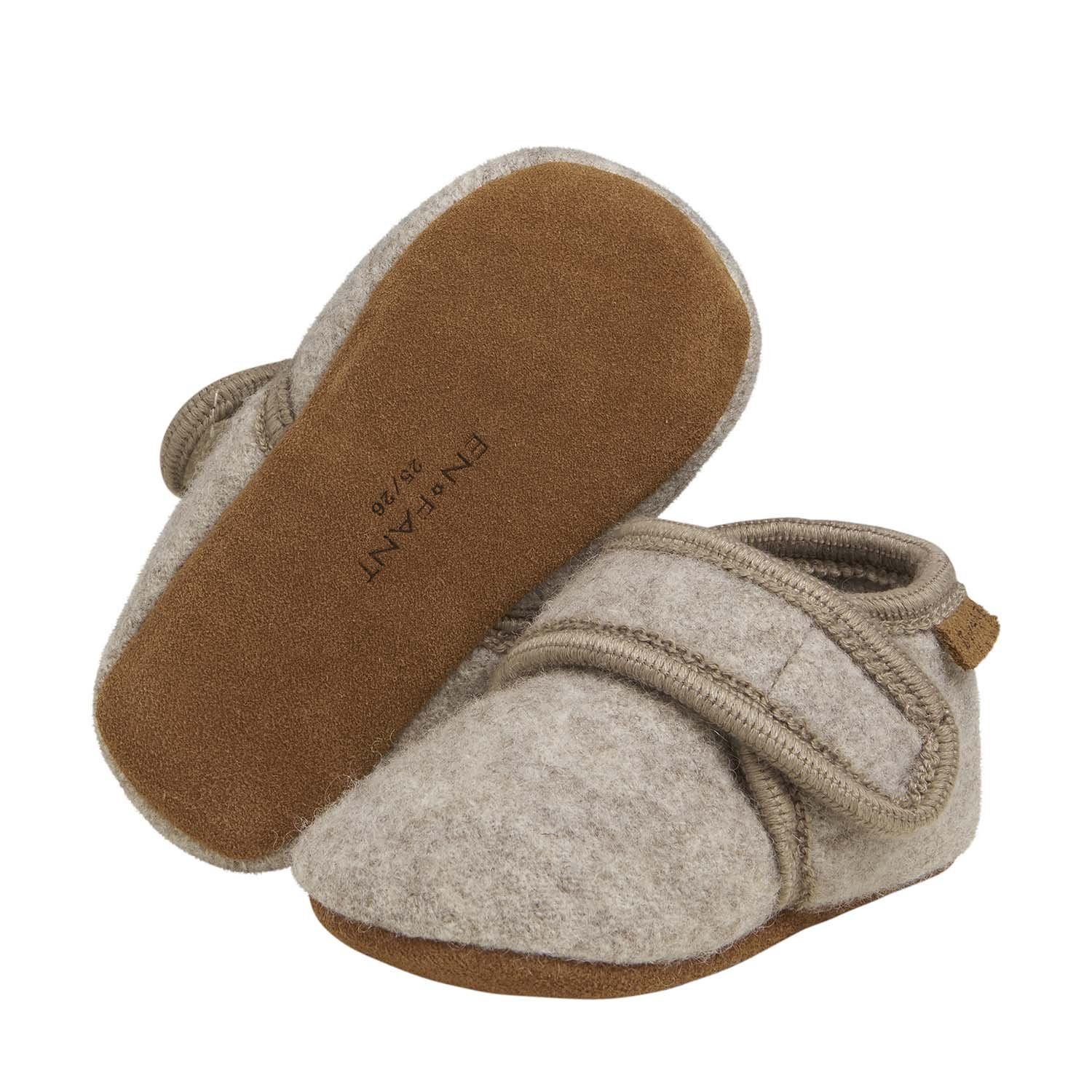 Enfant baby wool slofjes Sand Melange