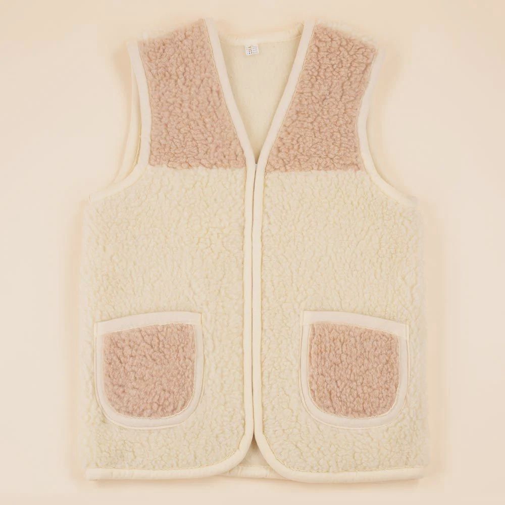 Moonrise Wollen bodywarmer dames beige rits