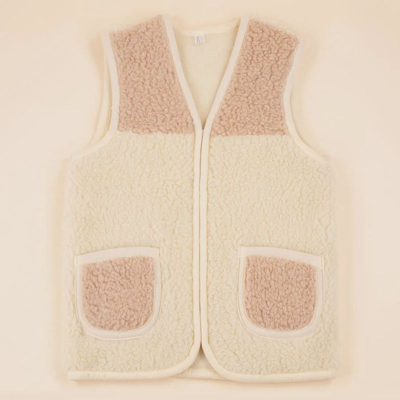 Moonrise Wollen bodywarmer dames beige rits