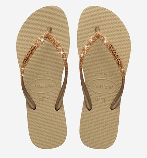 Havaianas Slim Glitter Gold beige