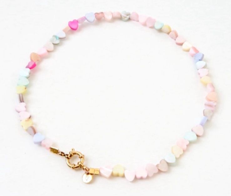 Necklace | Seashelly hearts pastel