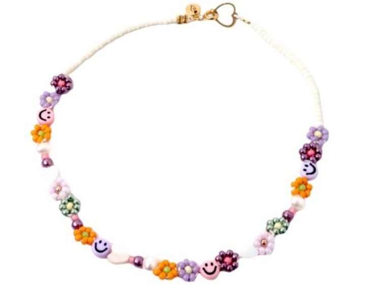 Necklace | Shortie daisy smiley