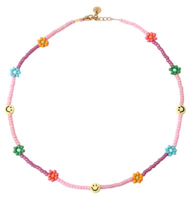 Love issue Necklace | Daisy smiley plum T1