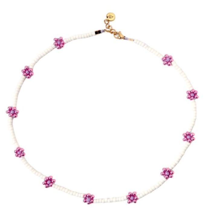 Love issue Necklace | Daisy shiny pink/purple