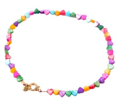 Necklace | Seashelly hearts colorful