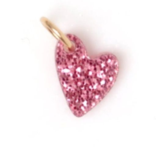 Charm | Heart glitter resin pink