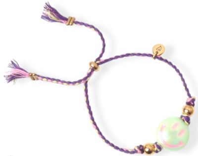 Bracelet | Happy smiley light green/purple