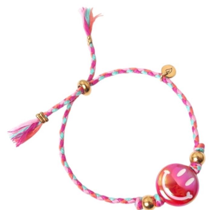 Bracelet | Happy smiley pink / red