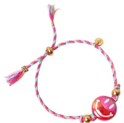 Bracelet | Happy smiley pink / red