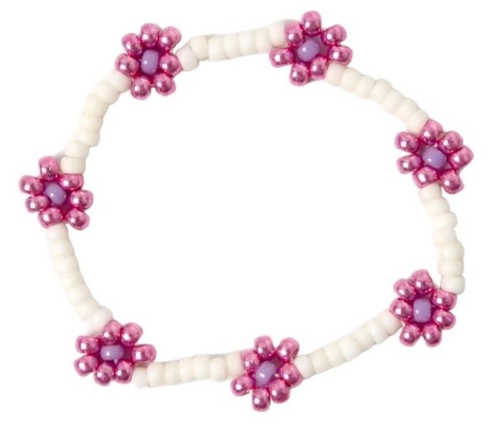 Bracelet | Daisy shiny pink T1
