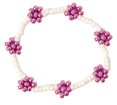 Bracelet | Daisy shiny pink T1