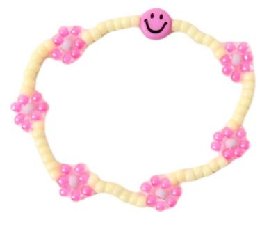 Bracelet | Daisy smiley sunshine/fuchsia T1