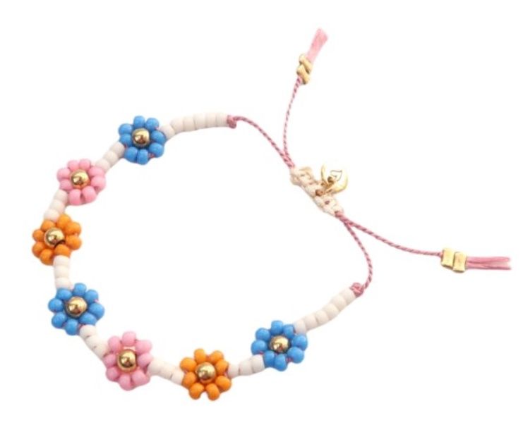 Bracelet | Daisy, blue/pink/orange
