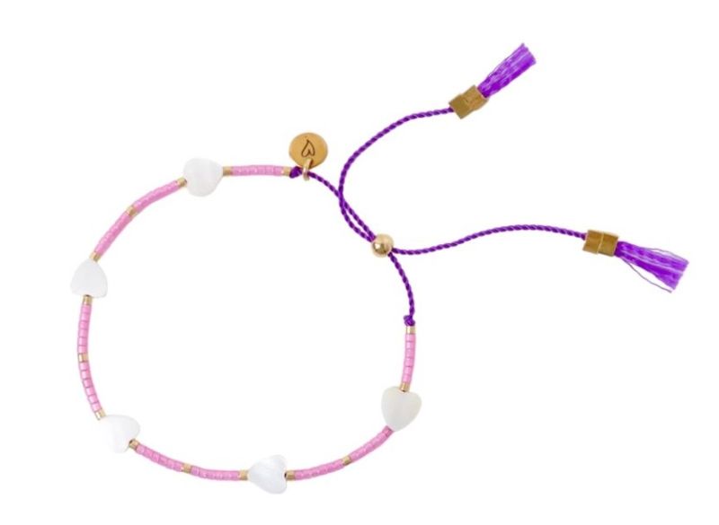 Bracelet/anklet | Hearts pink