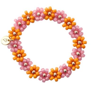 Bracelet | Daisy, orange/pink T2