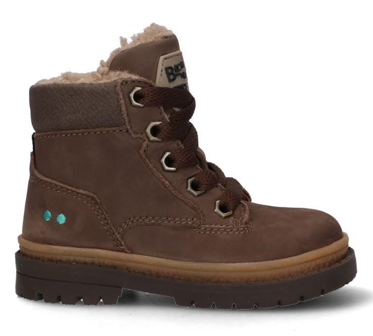 225700 - 117 Thijs Trail  jongesn biker boots Dark brown nubuvk veters