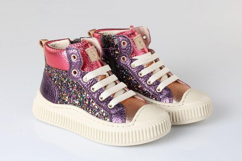Beberlis 24271 hoge sneaker leer paars glitter