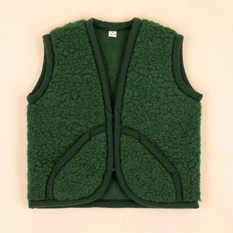 Moonrise kids wollen vestje met rits Dani groen