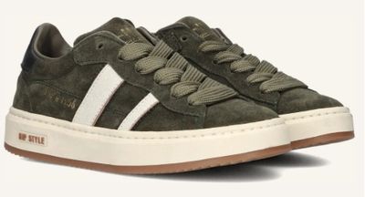 H1102 Lage sneaker Groen combi