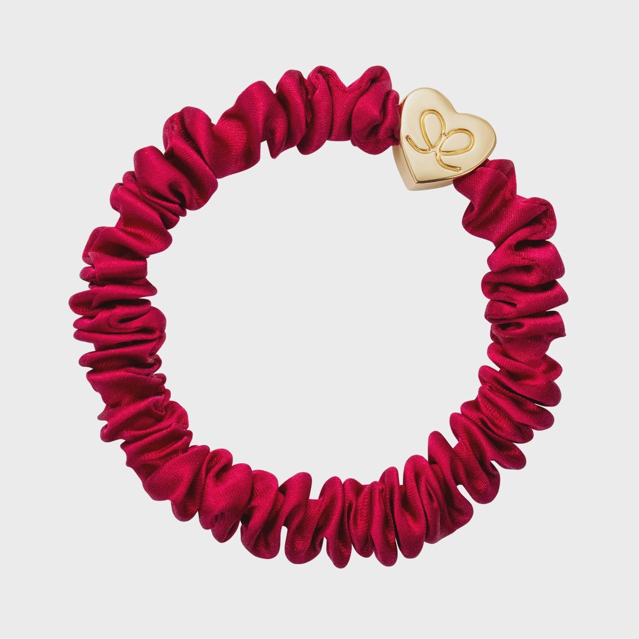 By Eloise Gold heart Skinny silk Burgundy