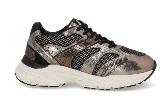 H1255 meisjes sneaker metallic bronze