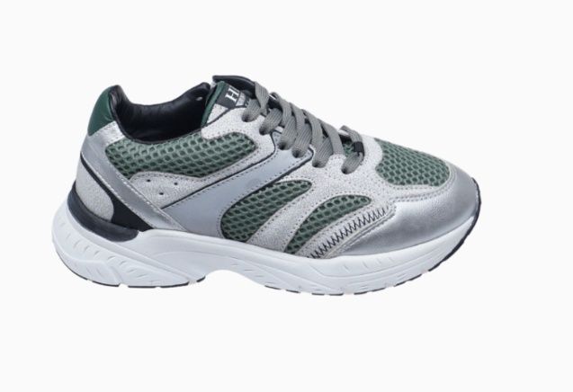 H1815 Sneaker uni Green / silver