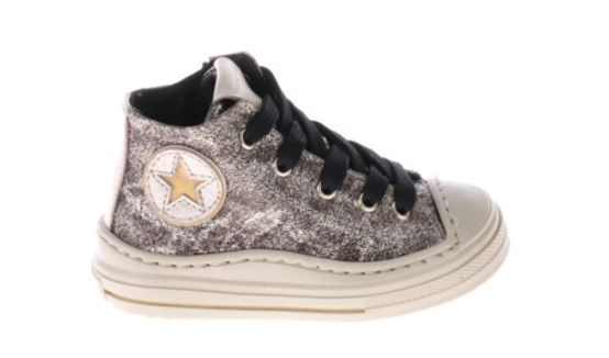P1113 halfhoog meisjes sneaker  Platinum  glitter