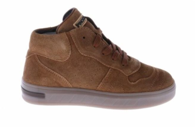 P1285 Cognac halfhoog jongens sneaker