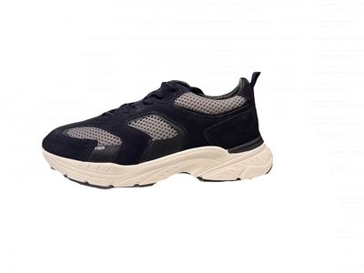 H1145 jongens sneaker DK bleu  combi