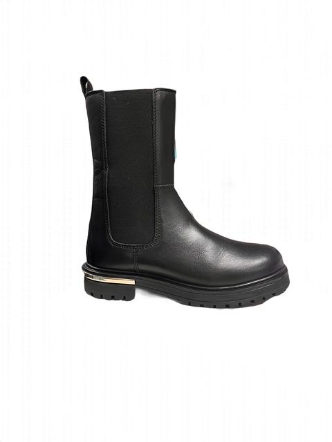 H1468 Black combi Laarsje leather platinum