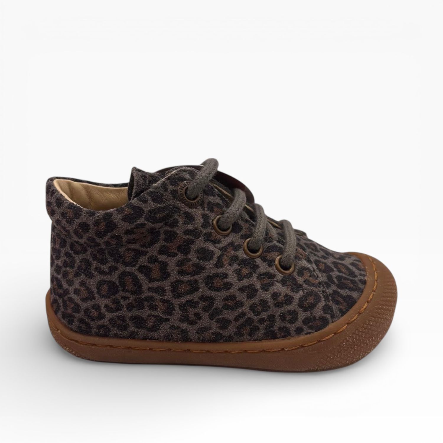 Naturino Falcotto Cocoon suede panter grijs eerste loopschoentjes