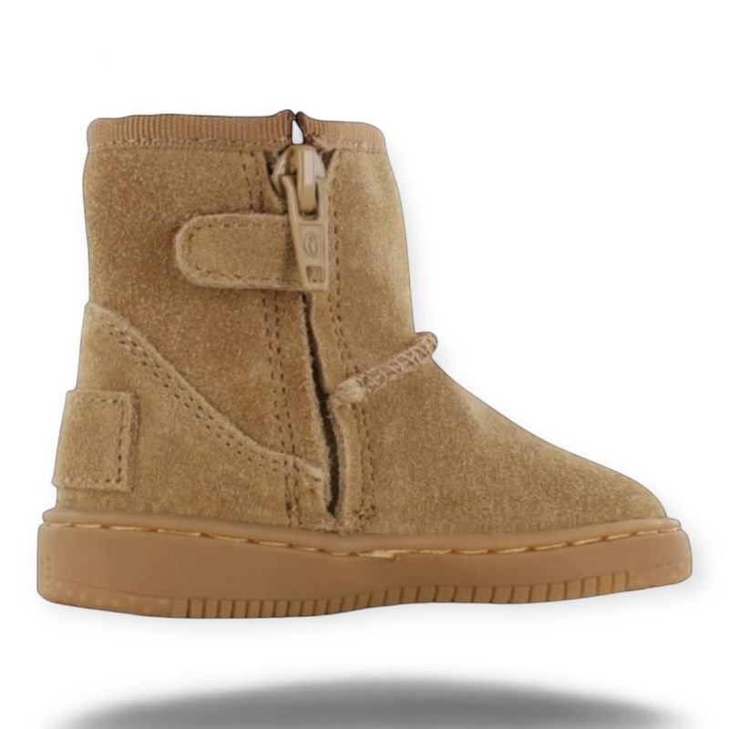 BN24W020-A BN  cognac bootie met fluffy voering