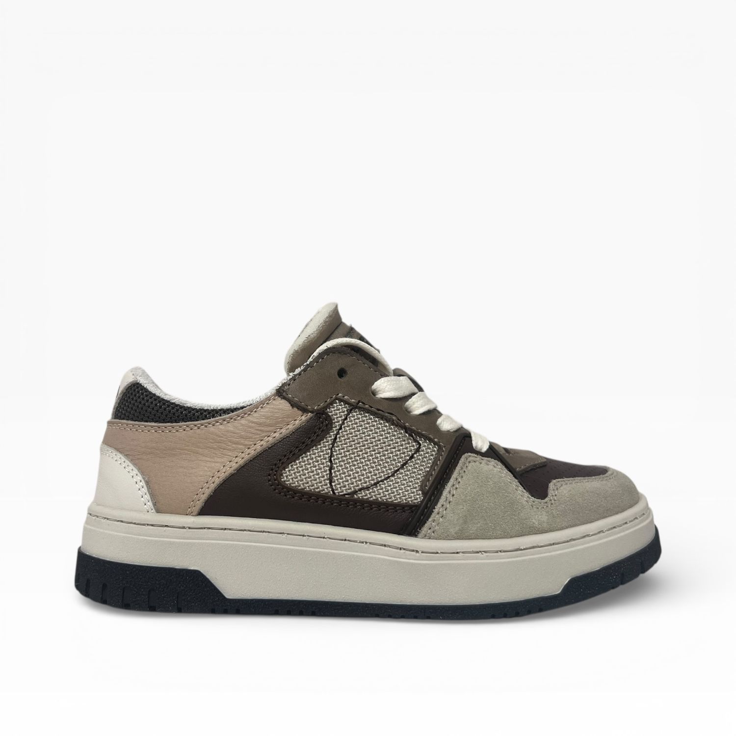 82239 Philippe Model junior sneaker leather taupe bruin