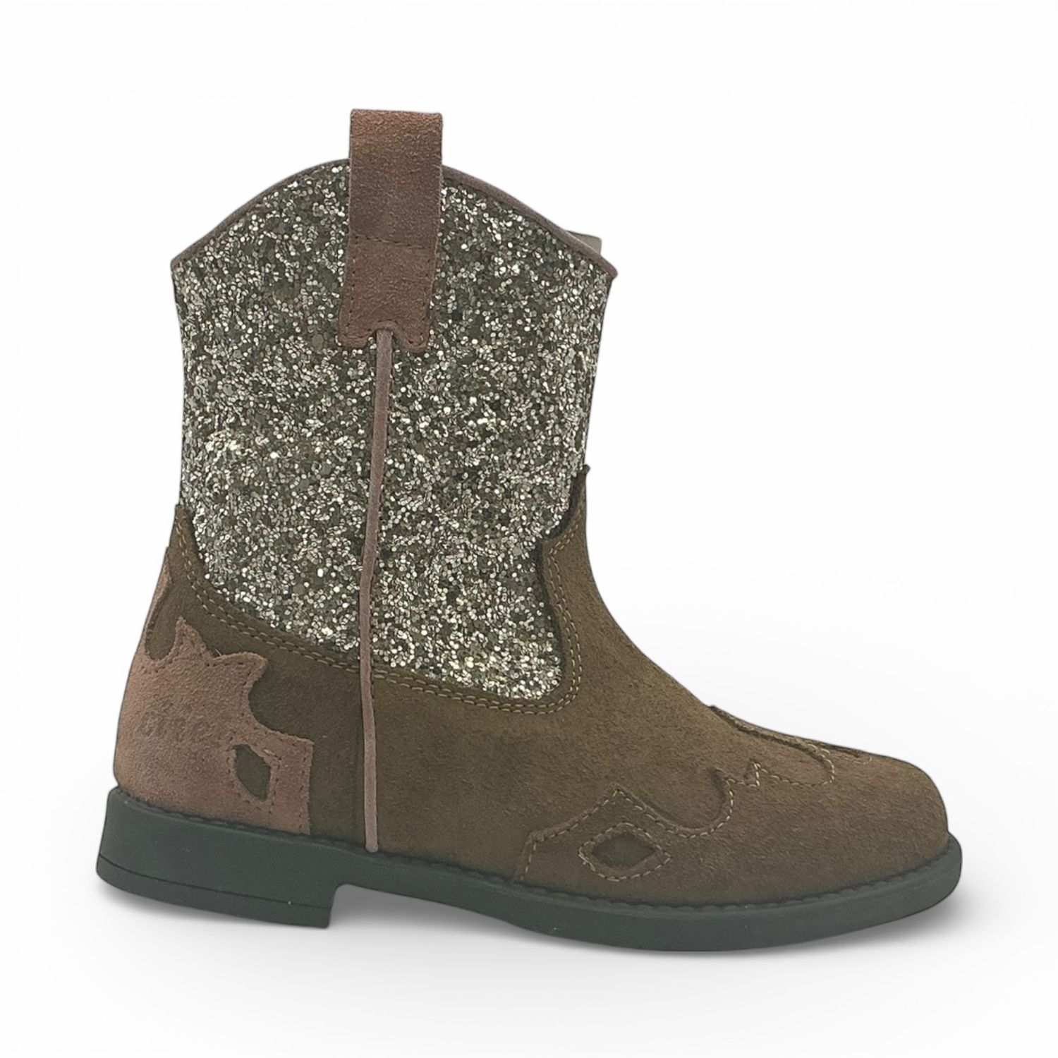 20716 Clic Western Laarsje Lux top glitter Marron MC