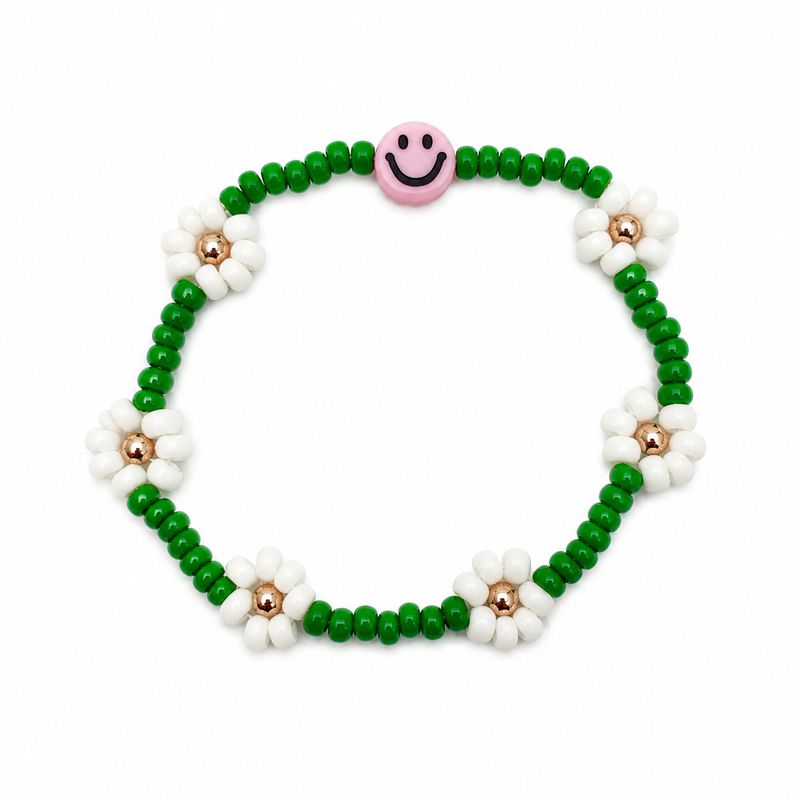 Bracelet | Daisy smiley, sunshine,green,purple T1