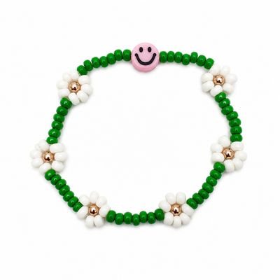 Bracelet | Daisy smiley, sunshine,green,purple T1