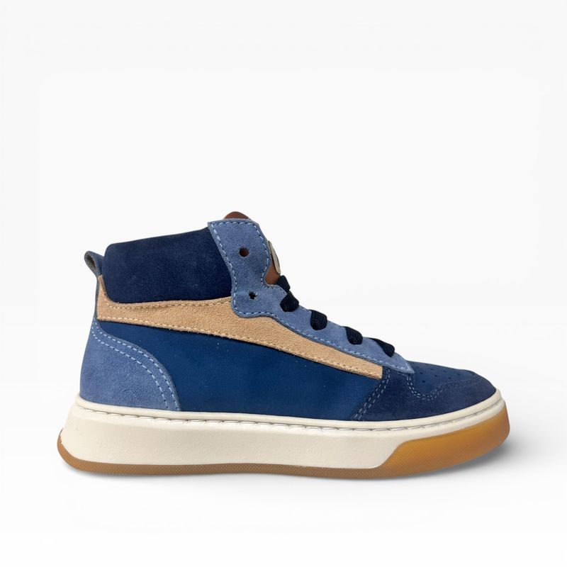 Beberlis half hoge jongens sneaker London bleu