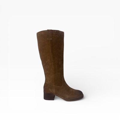 Shoecolate Knie laars Suede licht bruin