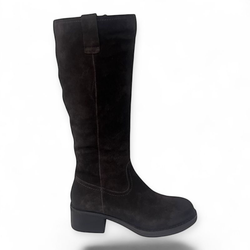 Shoecolate Knie laars Suede donker bruin
