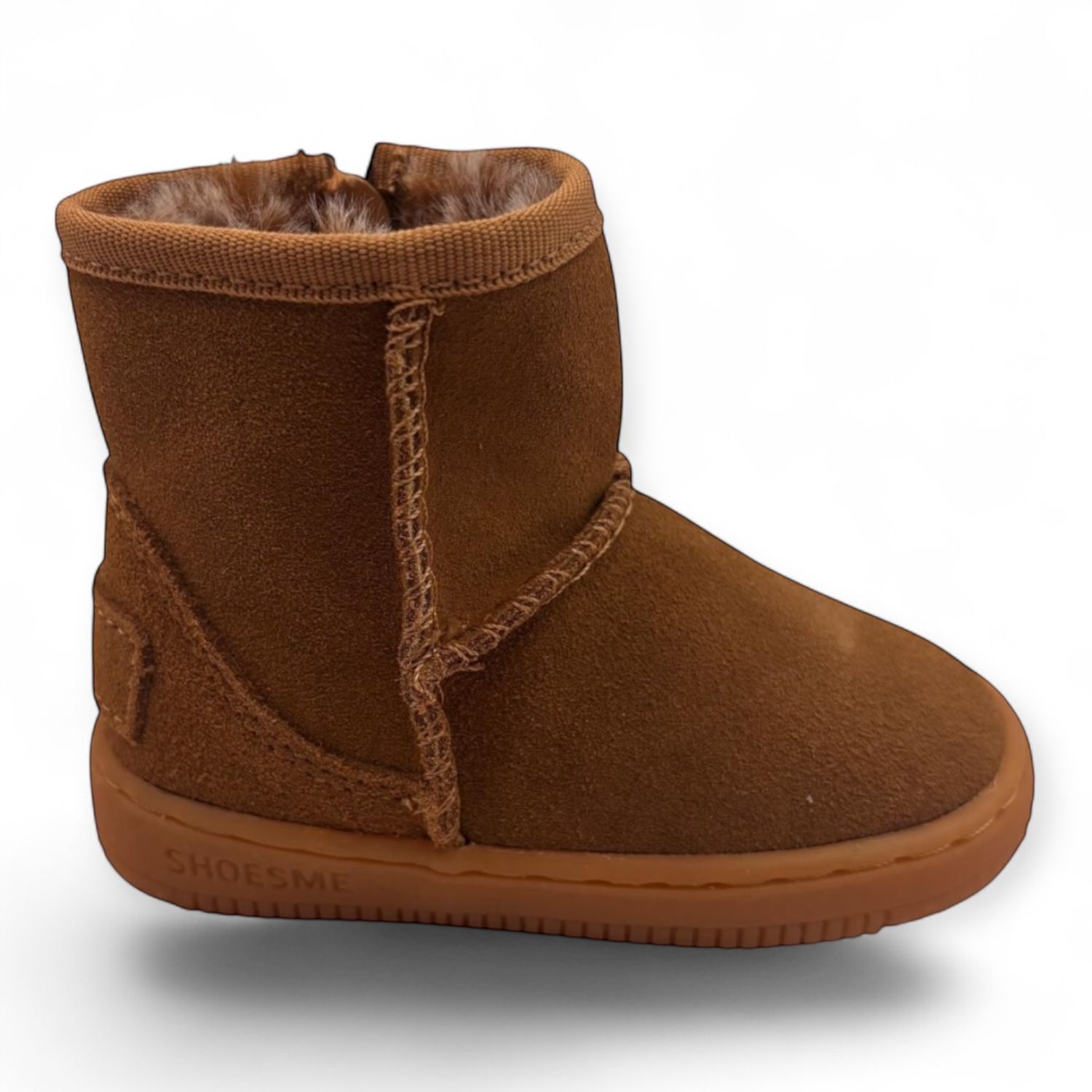 BN25W020-A shoesme cognac booty met fluffy