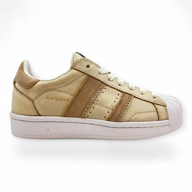 H1582 meisjes sneaker Beige combi