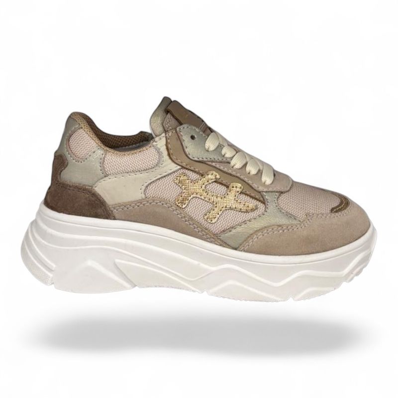 H1521 Meisjessneaker Platina combi
