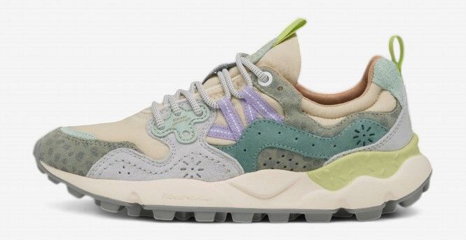 Flower Mountain Women Yamano 3 Woman Suede/Nylon/Animalier Taupe Green Bottle