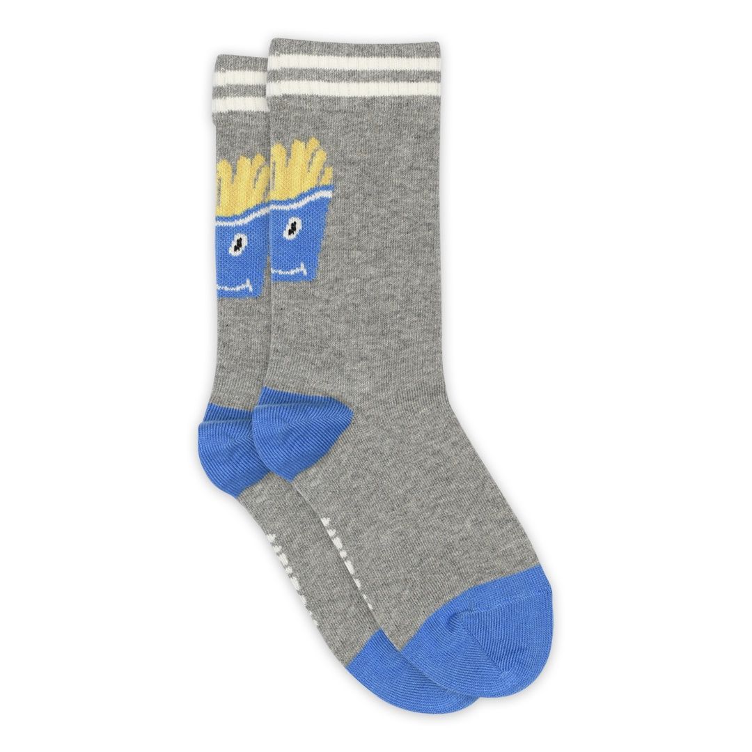 French fries socks Light Grey Melange