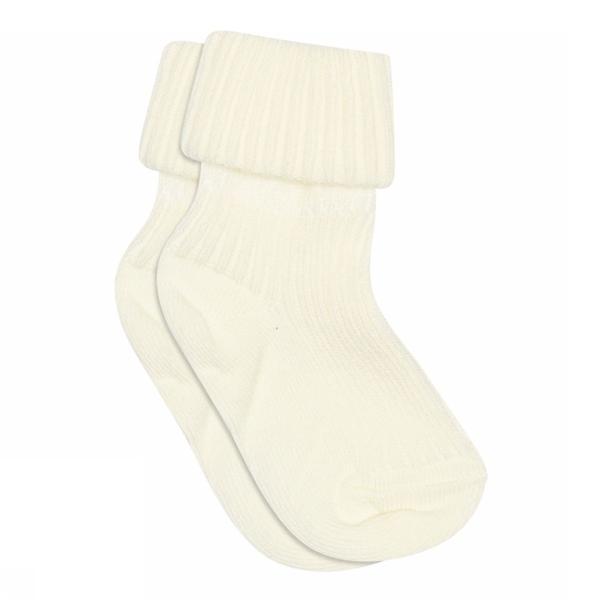 Cotton rib baby socks, Colour: Snow White, Size: 15/16