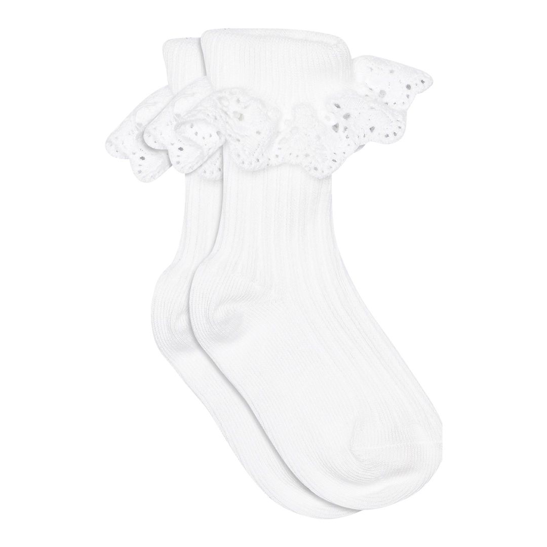 Lisa socks - lace, Colour: White, Size: 17/18