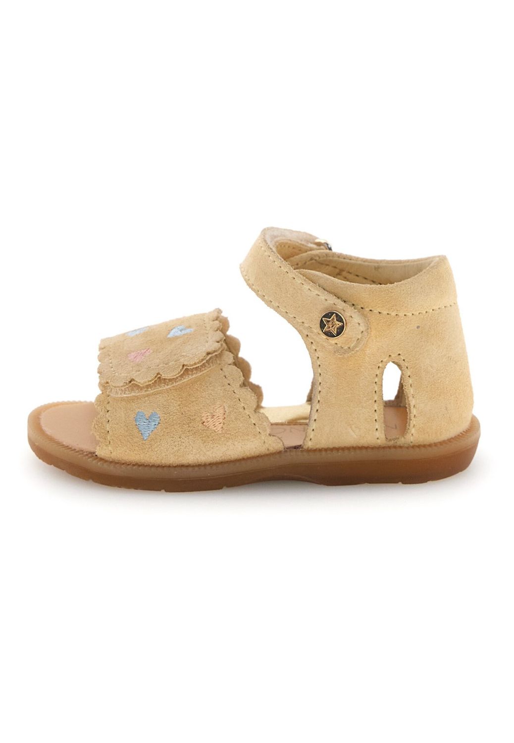 NATURINO MAYA EMBR SUEDE EMBR.HEARTS VANILLA