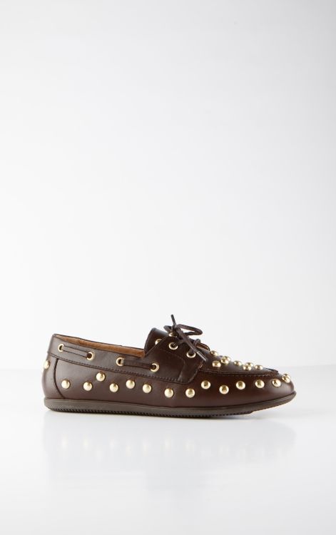 DWRS Mocassin Latty Big Studs Dark Brown