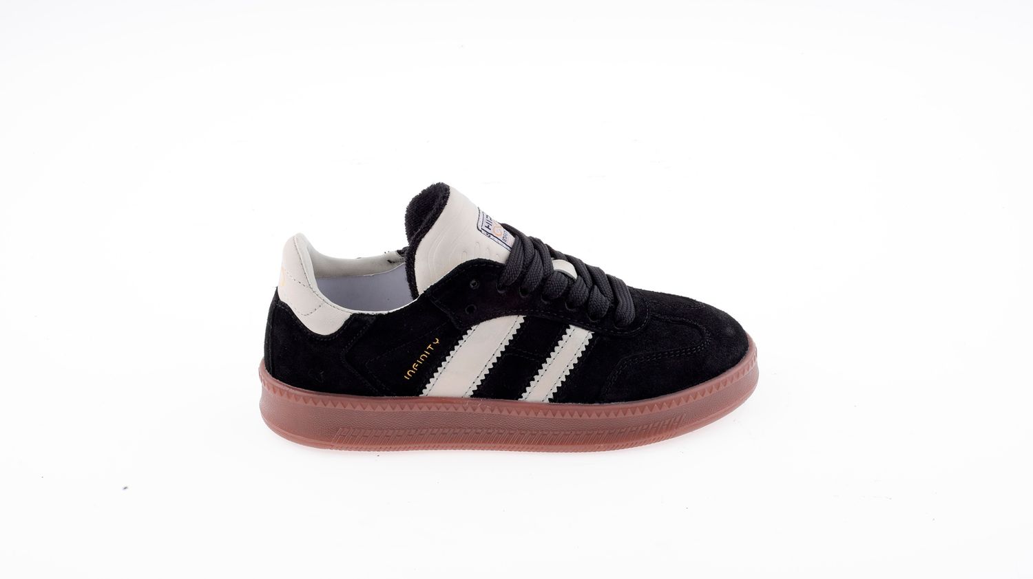 H1090 Sneaker Zwart / Witte strepen